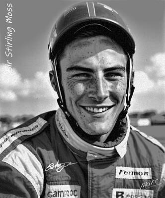 Wall Art - Digital Art - Sir Stirling Moss - Sketch by Marc Etherington