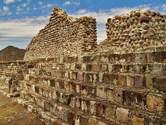 Wall Art - Mixed Media - Six Palace area, Yagul ruins Oaxaca by Lorena Cassady