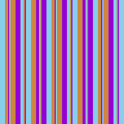 [ Thumbnail: Sky Blue, Light Brown, and Dark Violet Colored Lines/Stripes Pattern Acrylic Print ]