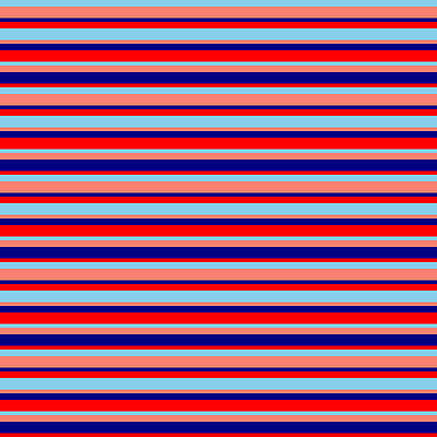 [ Thumbnail: Sky Blue, Salmon, Blue, and Red Colored Stripes Pattern Duvet Cover ]