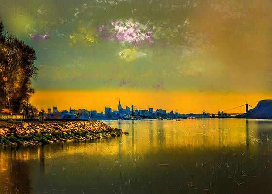 Skyline of New York from the Hudson River by Cordia Murphy Skyline of New York from the Hudson River by Cordia Murphy