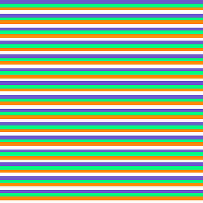 [ Thumbnail: Slate Blue, Green, Dark Orange, and White Colored Stripes/Lines Pattern Shower Curtain ]