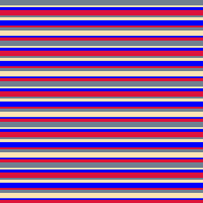 [ Thumbnail: Slate Gray, Beige, Blue, and Crimson Colored Striped/Lined Pattern Acrylic Print ]