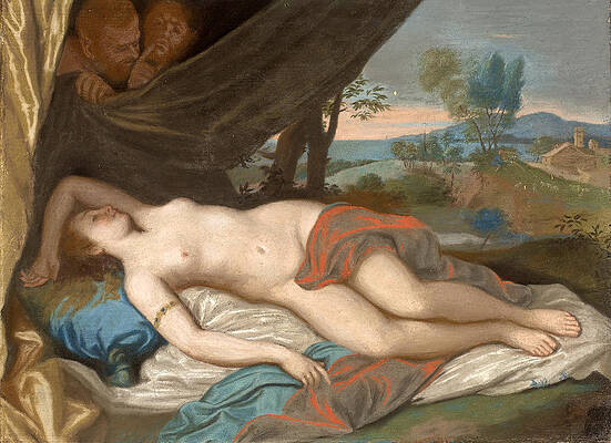 Sleeping Nymph Spied upon by Satyrs Print by Jean-Etienne Liotard