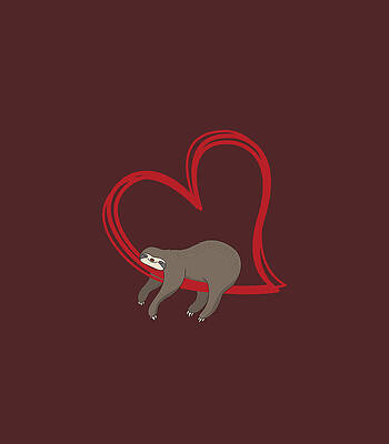 Sloth Heart Girl Women Love Sloths by Johan CovaLei