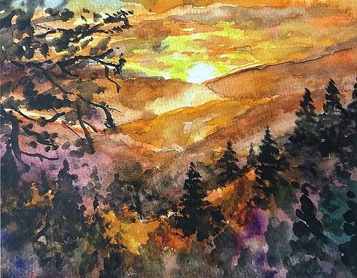 Wall Art - Painting - Smoky Mountain Sunrise by Larry Whitler