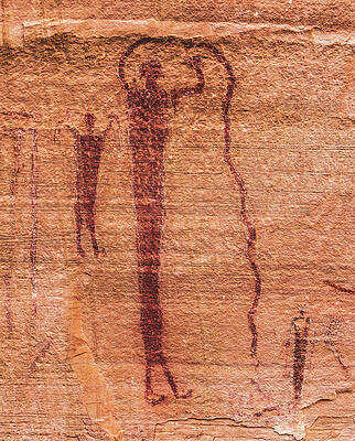 Wall Art - Photograph - Snake Wrangler Pictograph, Utah by Abbie Matthews