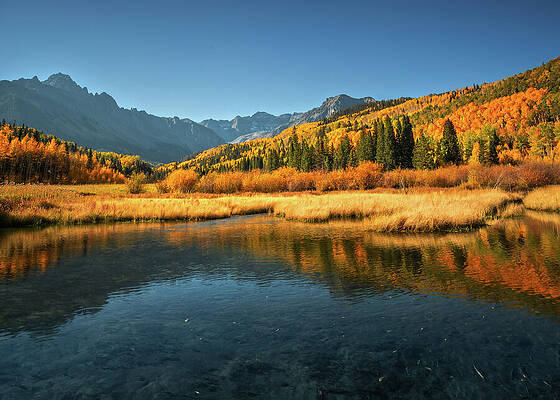 Wall Art featuring the photograph Sneffel Mountain Range Reflection In Fall by Dan Sproul