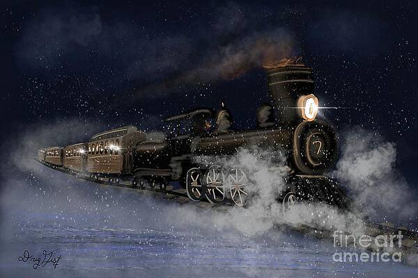 Wall Art - Digital Art - Snow Train by Doug Gist