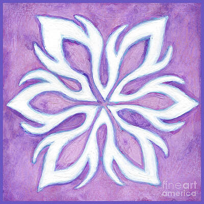 Wall Art - Painting - Snowfire 4. Snowflake Painting Series. by Amy E Fraser