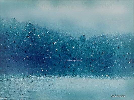 Snowing At Laurel Lake by Angela Davies Snowing At Laurel Lake by Angela Davies