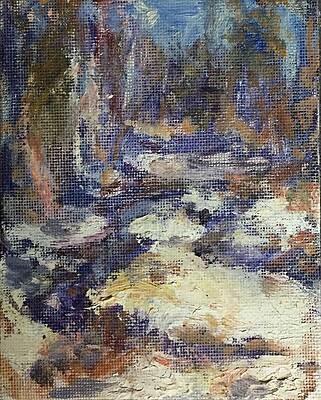 Snowy Stream, Mt Hood, Plein Air, Original Impressionist Art by Quin Sweetman Snowy Stream, Mt Hood, Plein Air, Original Impressionist Art by Quin Sweetman