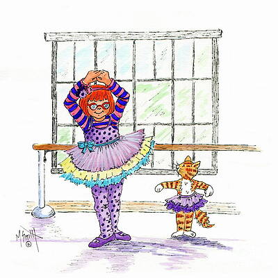 Wall Art - Drawing - Sofie Learns Ballet by Marilyn Smith