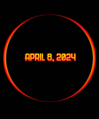 Wall Art - Digital Art - Solar Eclipse April 8 2024 by Flippin Sweet Gear