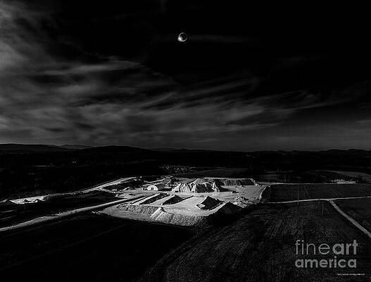 Wall Art - Photograph - Solar eclipse over Middlebury, Vermont quarry by Eric Killorin