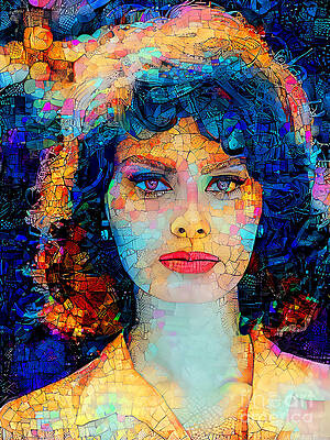 Wall Art - Photograph - Sophia Loren in Contemporary Modern Art 20211204 by Wingsdomain Art and Photography
