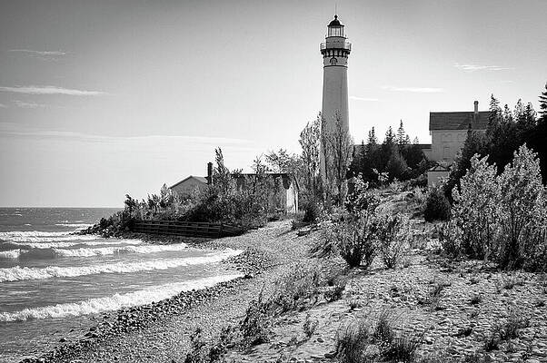 Wall Art - Photograph - South Manitou Island LIghthouse in Lake Michigan by Mary Lee Dereske