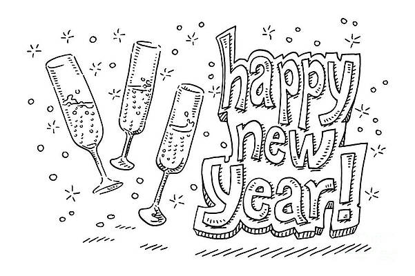 Happy New Year Coloring Printable Pages-saigonsouth.com.vn