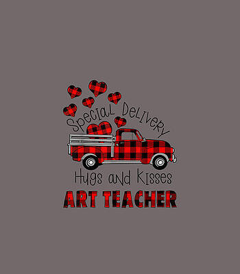  Digital Art - Special Delivery Hug and Kisses Art Teacher Valentines Day by Jaydor Maddi