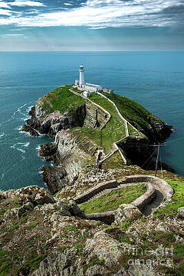 Wall Art - Photograph - Spectacular Path With Steep Steps To South Stack Island With South Stack Lighthouse And View To The  by Andreas Berthold