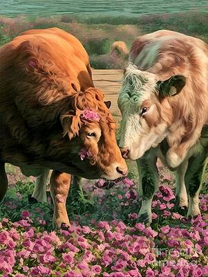 Wall Art - Mixed Media - Springtime Nuzzle by Call Me Abbie - Abbie Shores