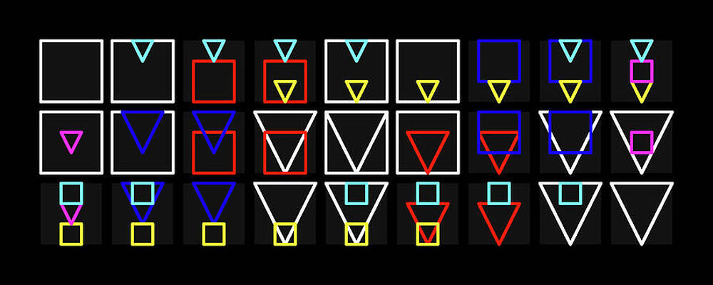 Wall Art - Digital Art - Square And Triangle Geometric Colour Alphabet by Coded Images