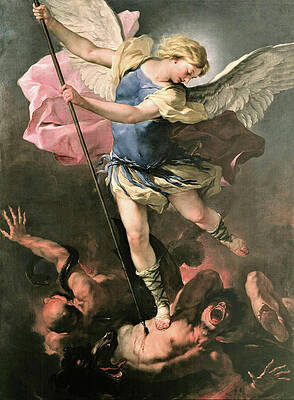Wall Art - Painting - St. Michael - Digital Remastered Edition by Luca Giordano