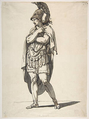 Standing Warrior Print by Bartolomeo Pinelli
