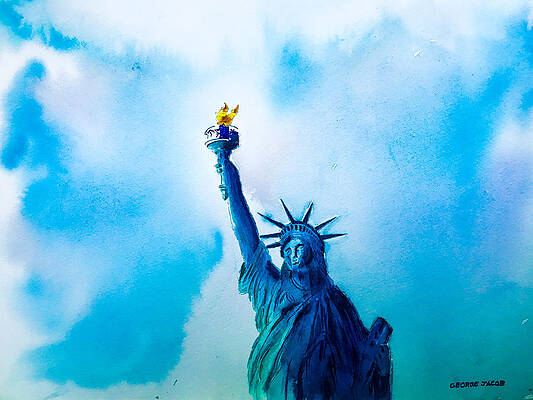Statue of liberty watercolor by George Jacob Statue of liberty watercolor by George Jacob