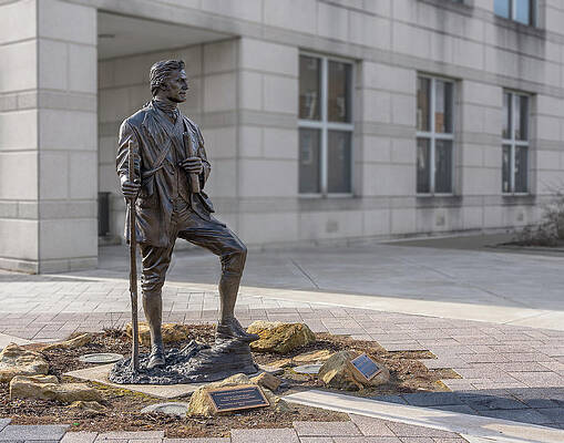 Wall Art - Photograph - Statue to Zackquill Morgan who founded Morgantown in West Virgin by Steven Heap