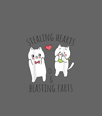  Digital Art - Stealing Hearts And Blasting Farts Funny Valentines by Tanyam Zalan