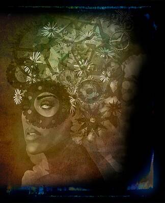 Wall Art - Drawing - Steampunk Femme Fatale by Joan Stratton