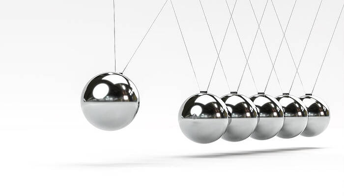 Art Spheres of Newton Cradle Black White Canvas Print Large Picture Wall Art 