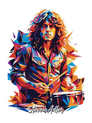 Wall Art - Digital Art - Steven Adler, GNR #1 in WPAP Pop Art by Vector Artnesia