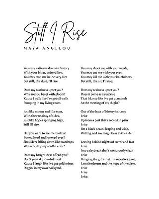Still I Rise - Maya Angelou - Literature - Typography Print 1 by Studio Grafiikka Still I Rise - Maya Angelou - Literature - Typography Print 1 by Studio Grafiikka