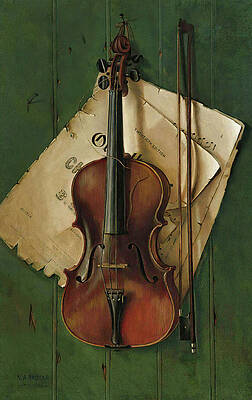 WILLIAM MICHAEL HARNETT AMERICAN OLD VIOLIN OLD ART PAINTING POSTER BB6528A 
