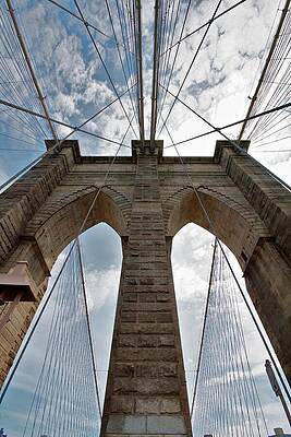 Architectural Detail Wall Art featuring the photograph Stone Arch Majesty, Brooklyn Bridge by Travel Essayist