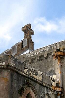 Stone cross atop the gothic St John's Parish Church on a hilltop in Barbados by William Kuta Stone cross atop the gothic St John's Parish Church on a hilltop in Barbados by William Kuta