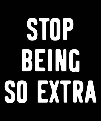 Wall Art - Digital Art - Stop Being So Extra by Flippin Sweet Gear