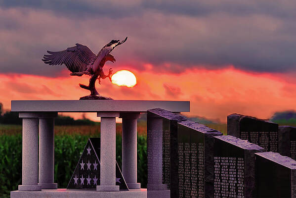 Stoughton Veterans Memorial - eagle catching the sun by Peter Herman Stoughton Veterans Memorial - eagle catching the sun by Peter Herman