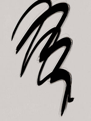 Strokes 2 - Minimal Black and Neutral Abstract by Menega Sabidussi Strokes 2 - Minimal Black and Neutral Abstract by Menega Sabidussi