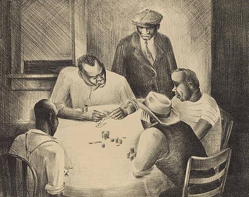 Wall Art - Drawing - Stud Poker by Charles Henry Alson