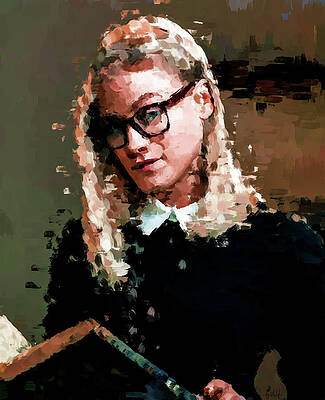 Wall Art - Digital Art - Studious Olivia Taylor Dudley  by Gradify Creations