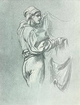 Wall Art - Drawing - Study for the Arts of Peace and War by Frederic Leighton