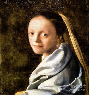 Study of a Young Woman by Johannes Vermeer 1667 by Johannes Vermeer Study of a Young Woman by Johannes Vermeer 1667 by Johannes Vermeer
