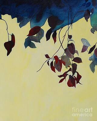 Study of leaves and branches with yellow by Debra Quinn