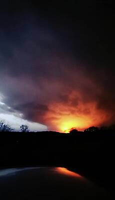 Wall Art - Photograph - Sub Station Exploding In A Tornado  by Ally White