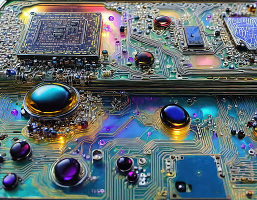 Wall Art - Digital Art - Sufficiently Advanced Circuit by Eris And AI