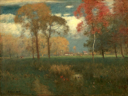 Sunny Autumn Day Print by George Inness