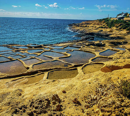 Wall Art - Photograph - Sunny Day Over Salt Pans in Ghajnsielem, Gozo, Malta by Unbounded Art